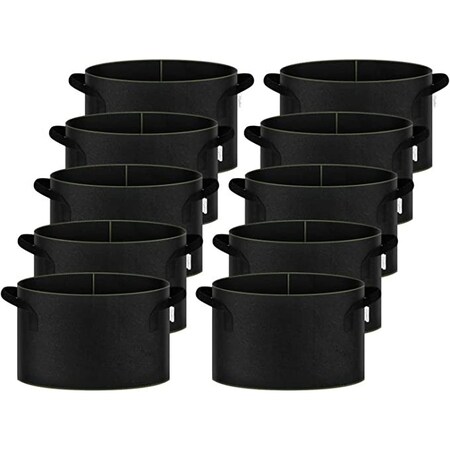 Ipower Grow Bag 20 gallon 10 pack with green edge, 10PK GLGROWBAG20X5EGRNX2